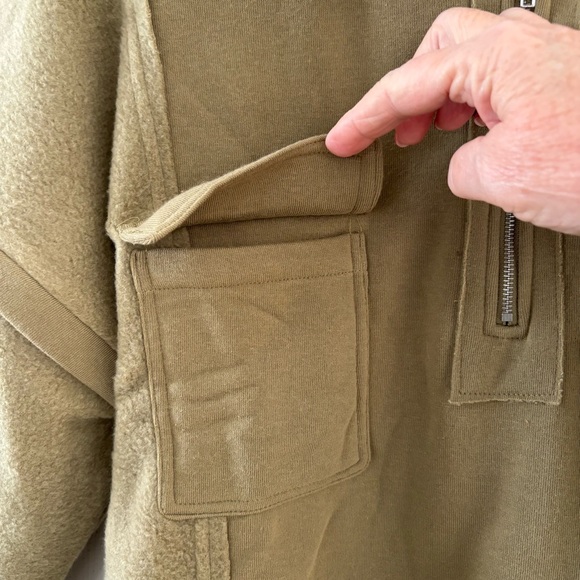 NWT Jacket Sweatshirt Quarter-Zip Henley Large Olive Green - Picture 6 of 11